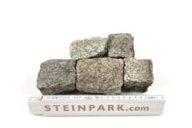 Gebrauchtes Granit Mosaikpflaster 4-6 cm grau-gelb