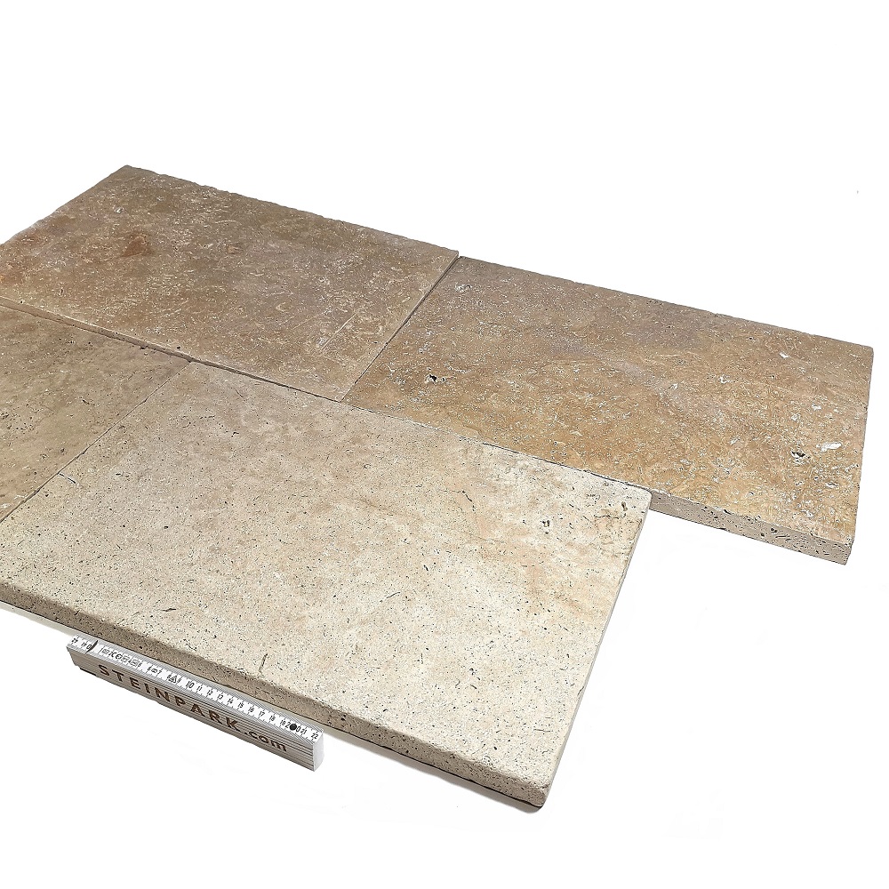 Travertin Terrassenplatte Crema 61×40,6×3 cm